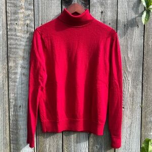 Banana Republic Red Merino Wool Turtleneck Sweater